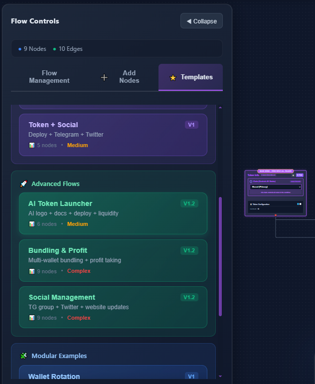 Template loading interface